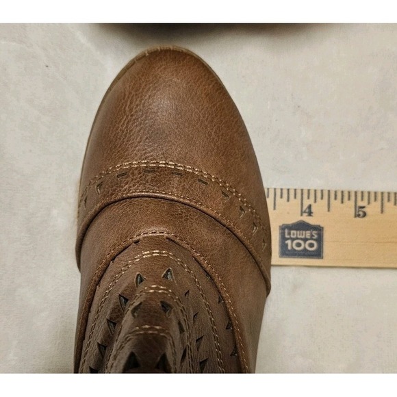 Top Moda Brown Ankle Booties Women's Size 5.5 Used - Picture 6 of 9